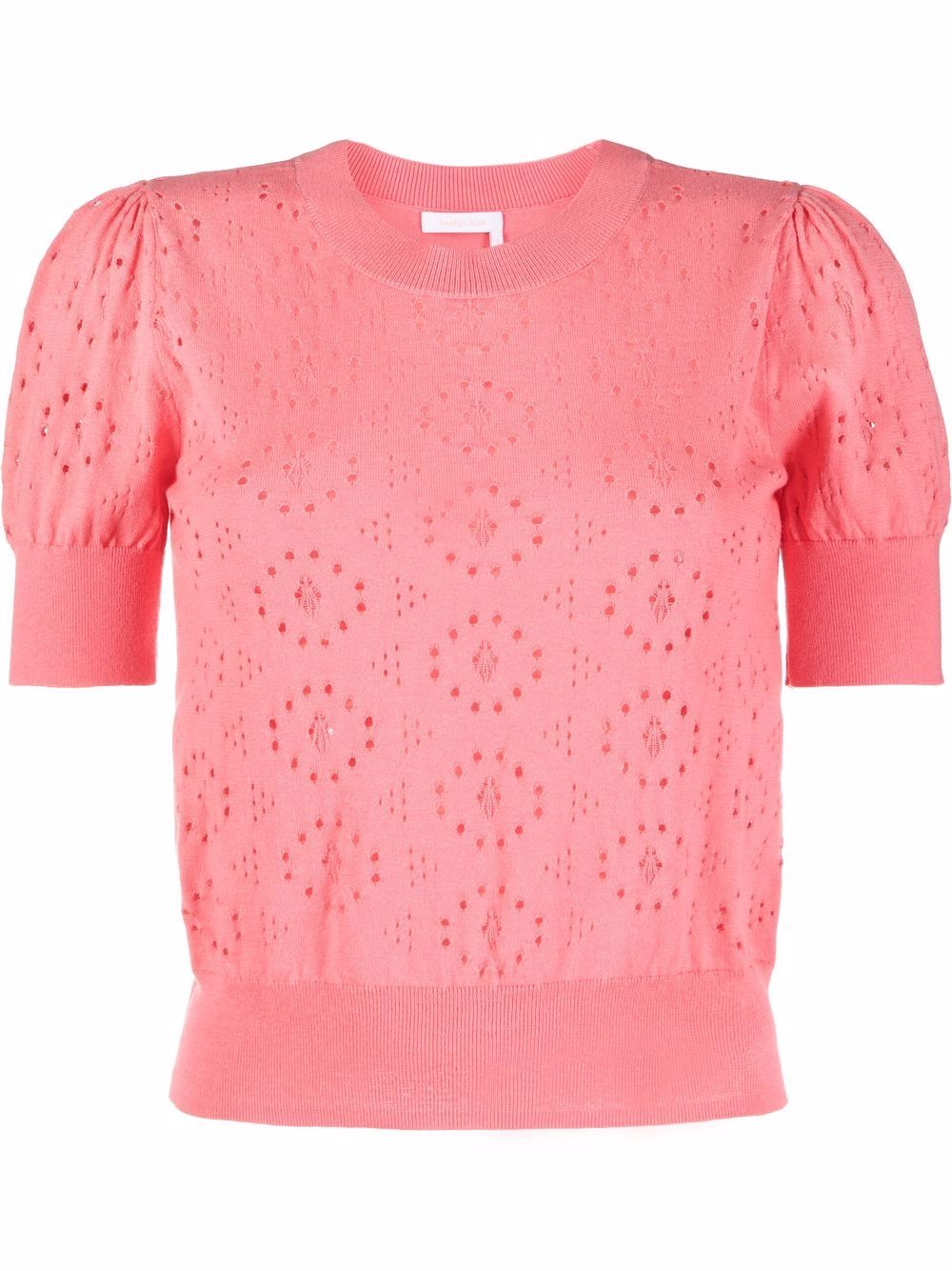 See by Chloé cut-out fine-knit top - Pink von See by Chloé