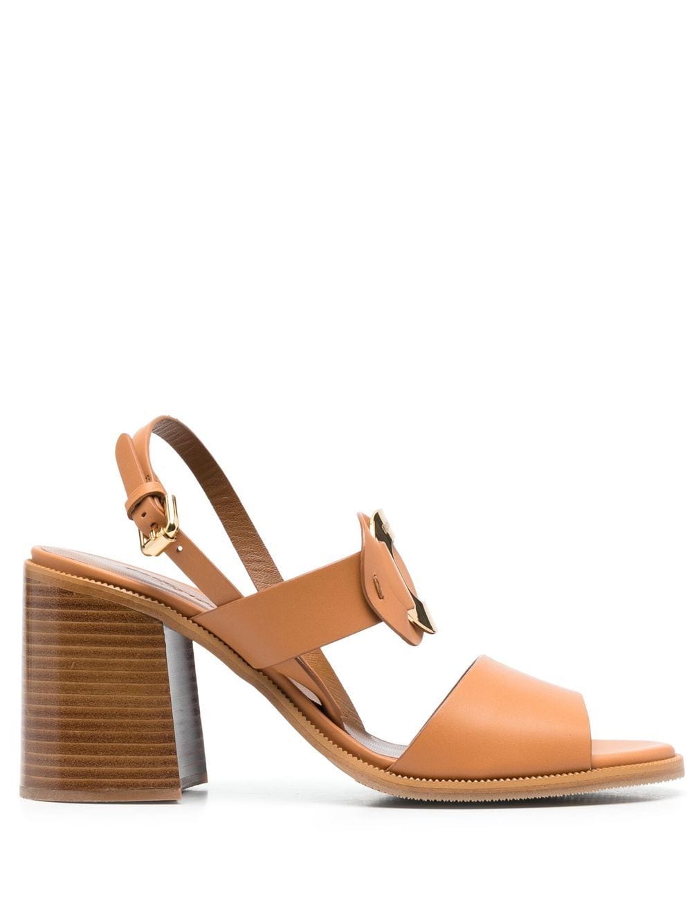 See by Chloé engraved-logo detail sandals - Brown von See by Chloé
