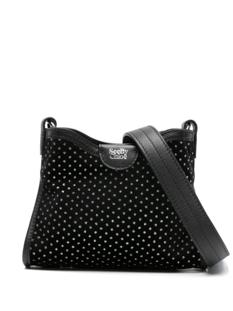 See by Chloé glitter-detailing velvet crossbody bag - Black von See by Chloé