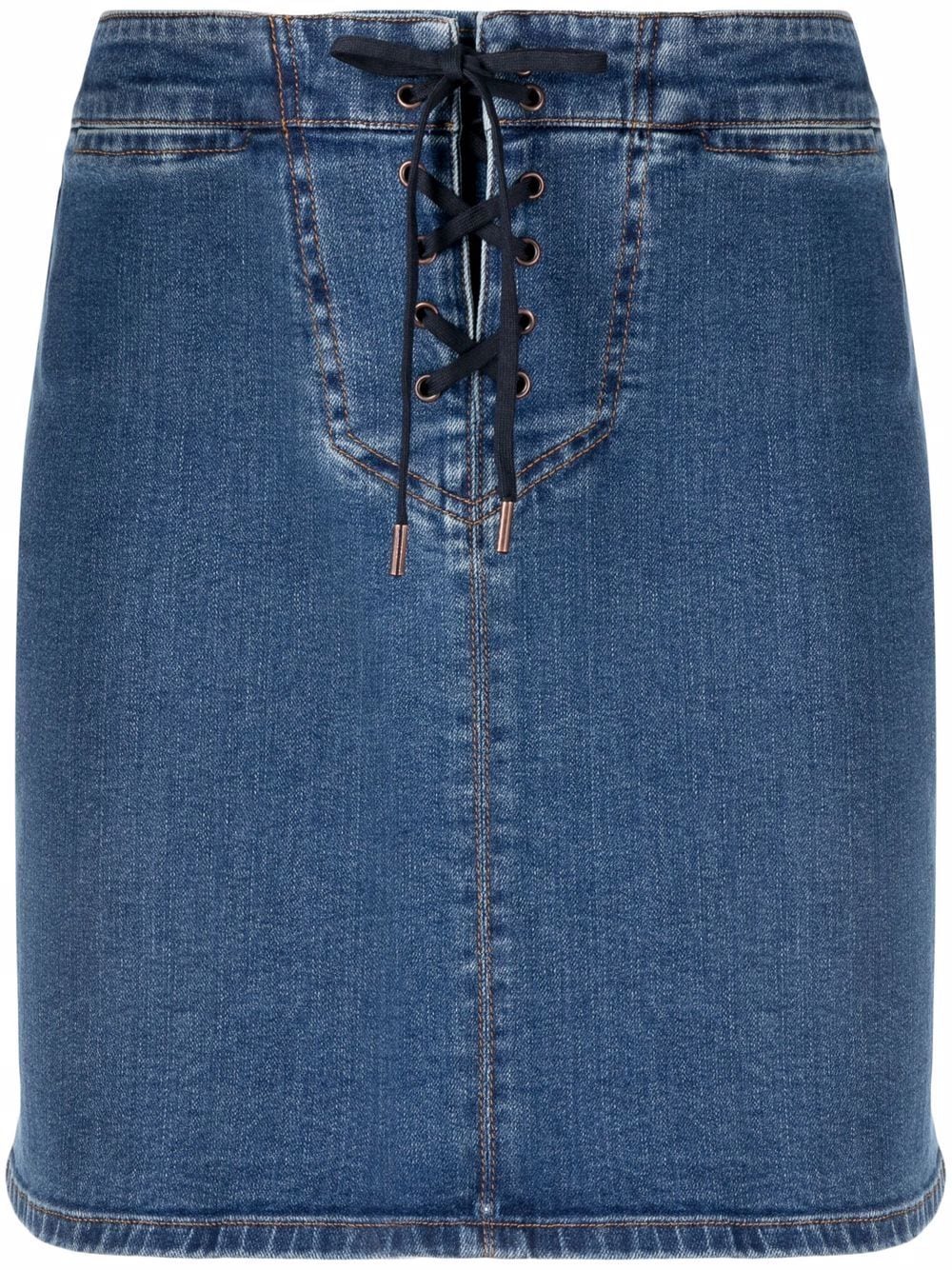 See by Chloé lace-up denim skirt - Blue von See by Chloé