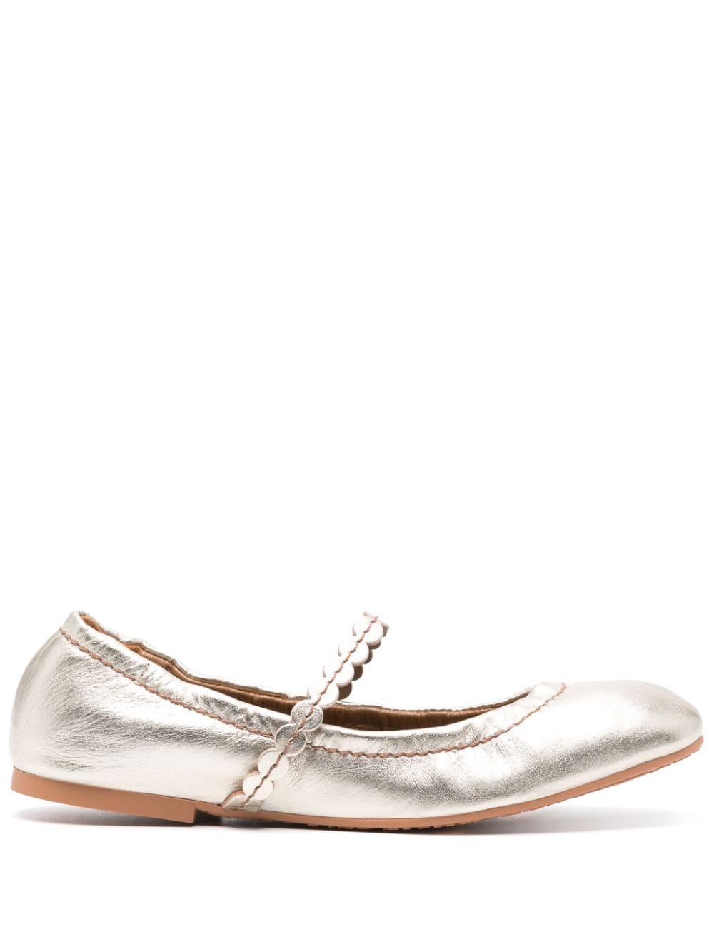 See by Chloé leather ballerina shoes - Gold von See by Chloé