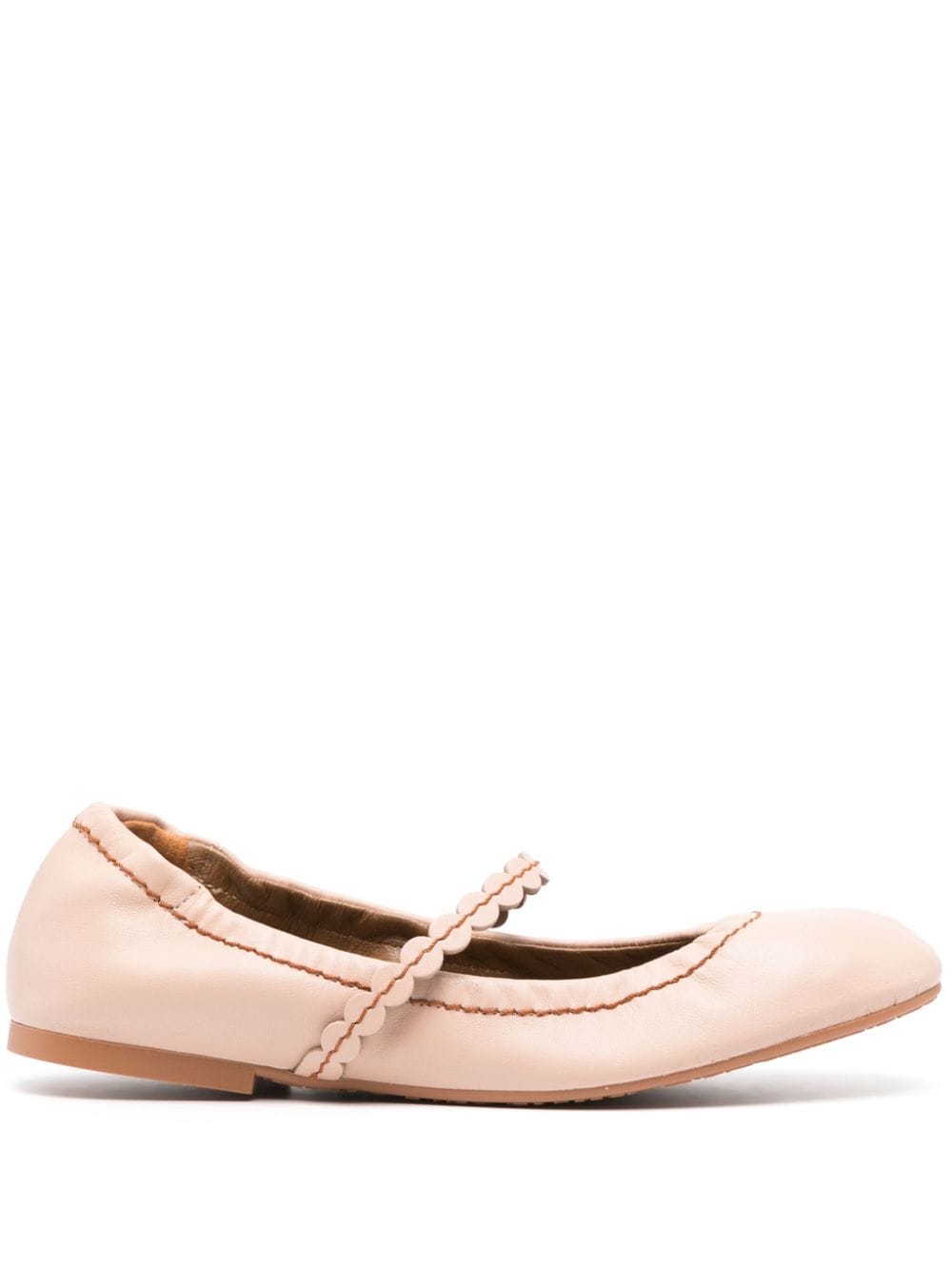 See by Chloé leather ballerina shoes - Pink von See by Chloé