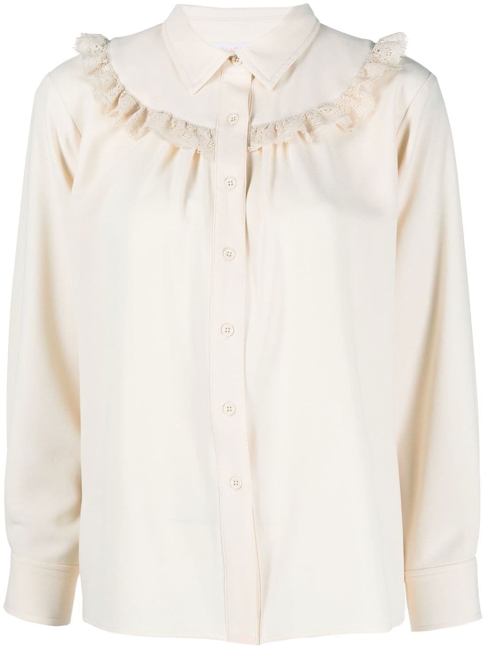 See by Chloé ruffle-trim detail blouse - Neutrals von See by Chloé