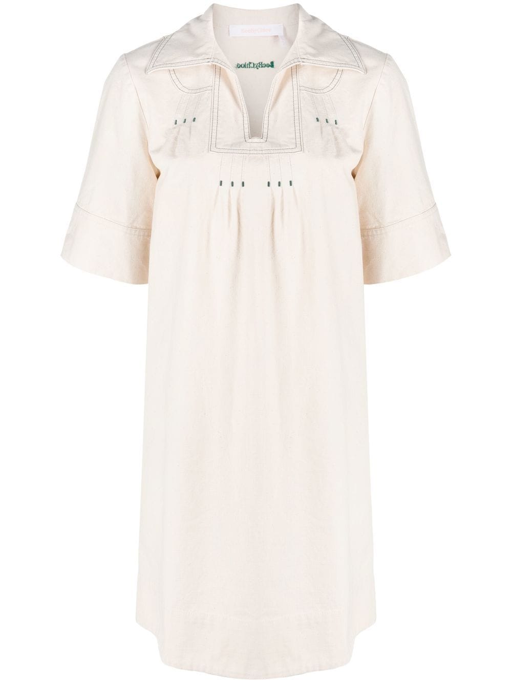 See by Chloé short-sleeve embroidered minidress - White von See by Chloé