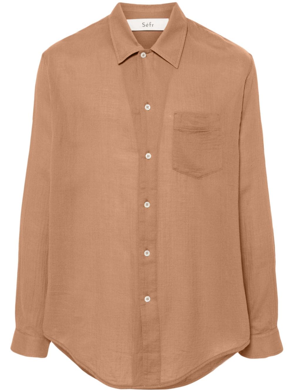 Séfr Leo cotton shirt - Brown von Séfr