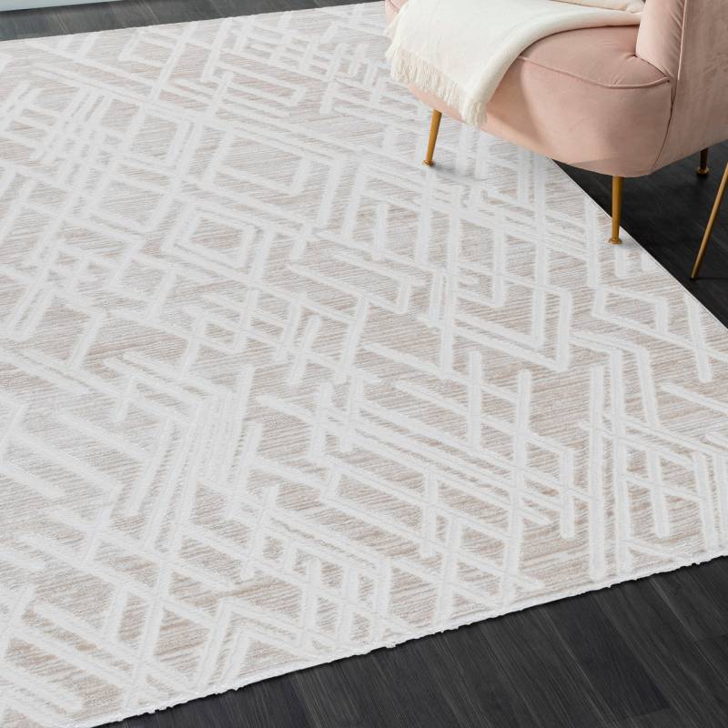 Sehrazat Teppich »Moda 1320«, rechteckig, 9 mm Höhe, Kurzflor, 3 D Effekt Optik, Hoch Tief Struktur, Läufer Wohnzimmer von Sehrazat