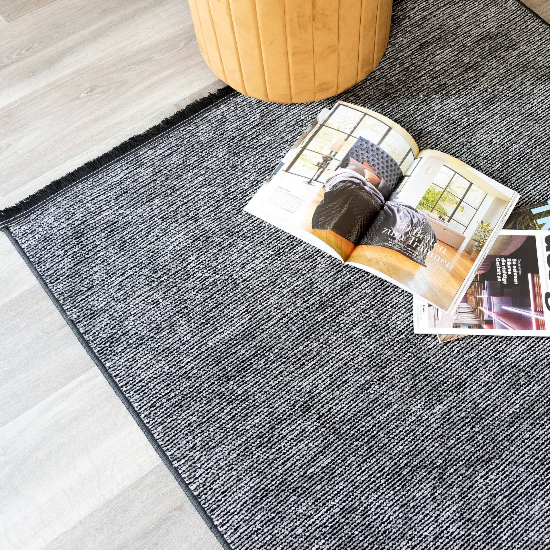Sehrazat Teppich »Stela«, rechteckig, 5 mm Höhe, waschbar, Flachgewebe, mit Fransen und Chenille Sehrazat Teppich »Stela«, rechteckig, 5 mm Höhe, waschbar, Flachgewebe, mit Fransen und Chenille von Sehrazat