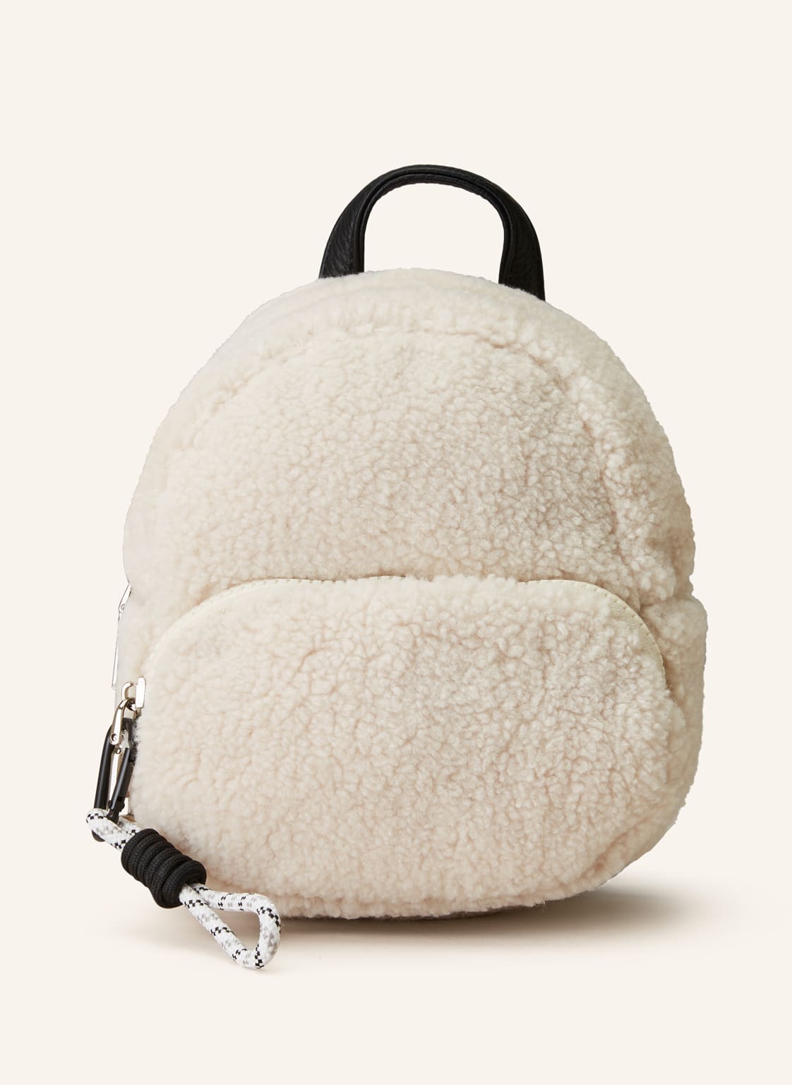 Seidenfelt Rucksack Hellvi Mit Teddyfell weiss von Seidenfelt