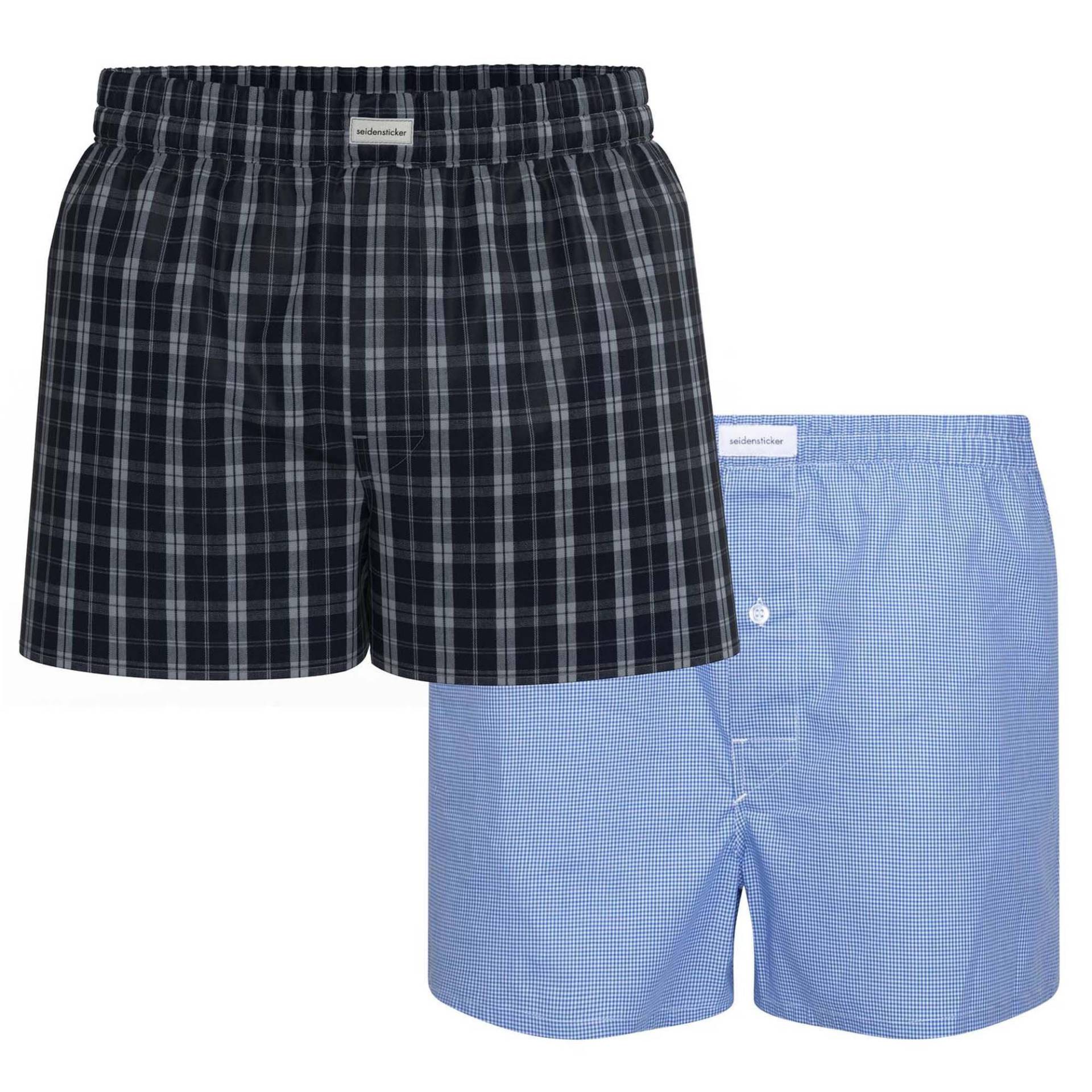 Web-boxershorts, 2er Pack Herren Blau XL von Seidensticker