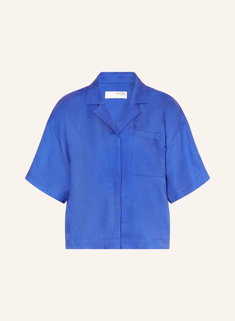 Selected Femme Bluse Mit Leinen blau von Selected Femme