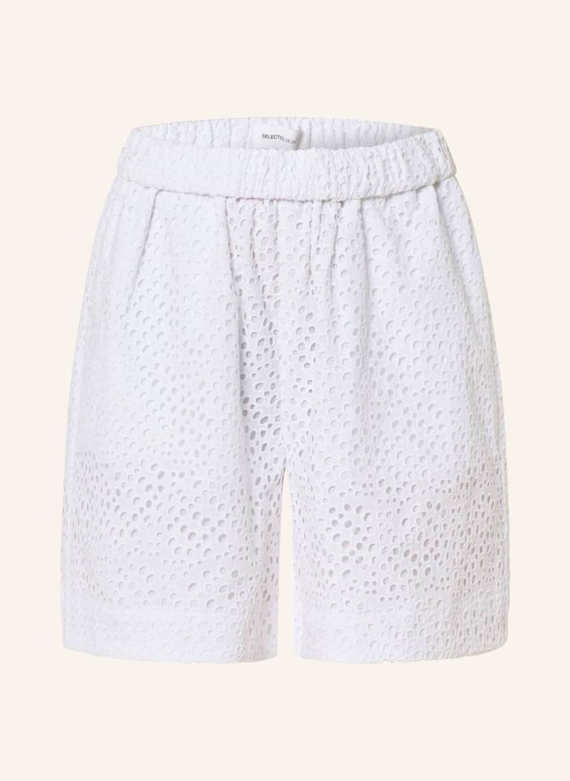 Selected Femme Shorts Aus Lochspitze weiss von Selected Femme