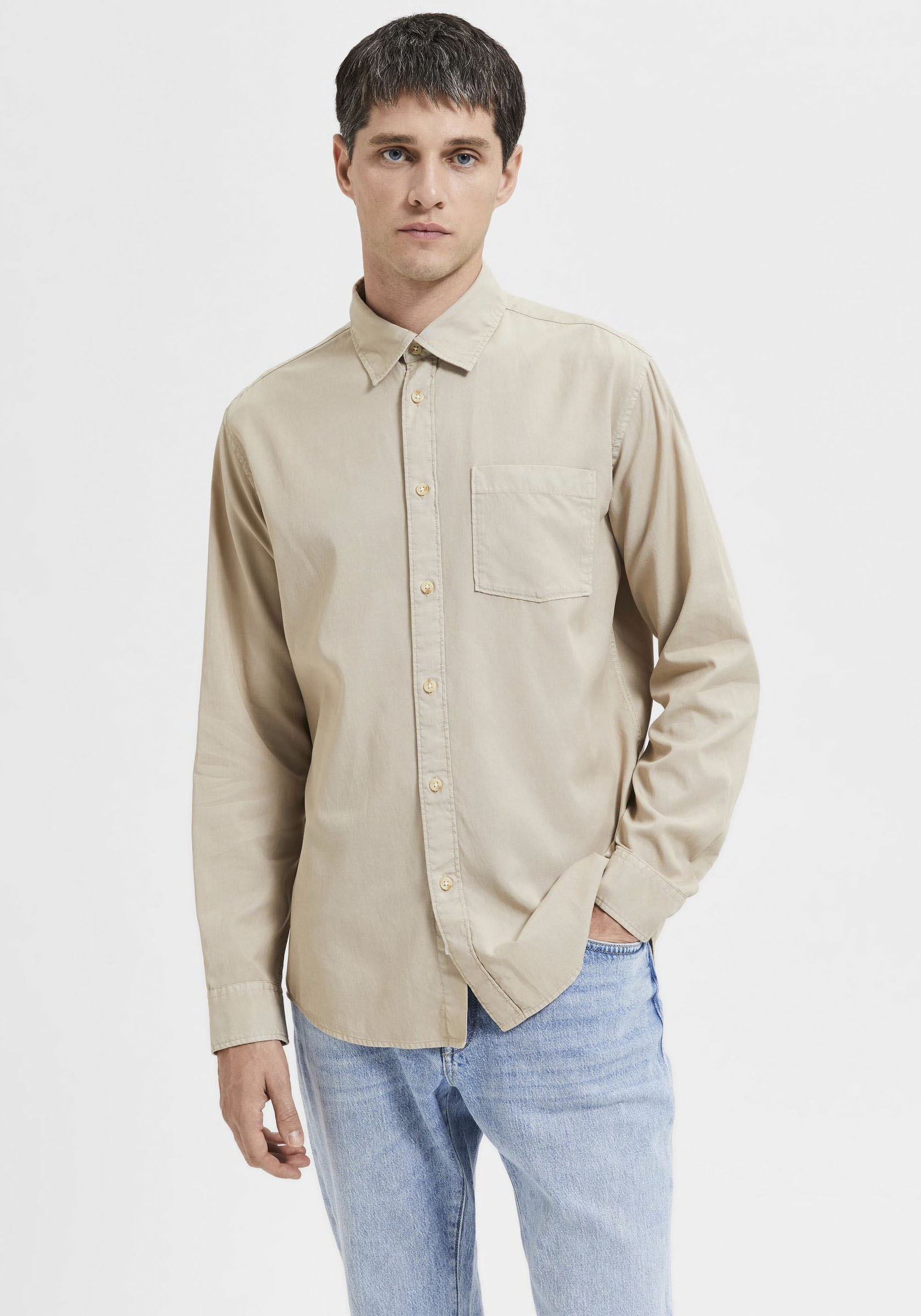 SELECTED HOMME Langarmhemd »SLHREGPASTEL-LINEN SHIRT LS W« von Selected Homme