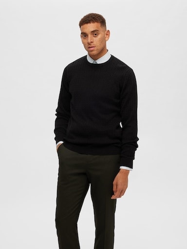 SELECTED HOMME Rundhalspullover »SLHBERG CABLE CREW NECK NOOS« von Selected Homme