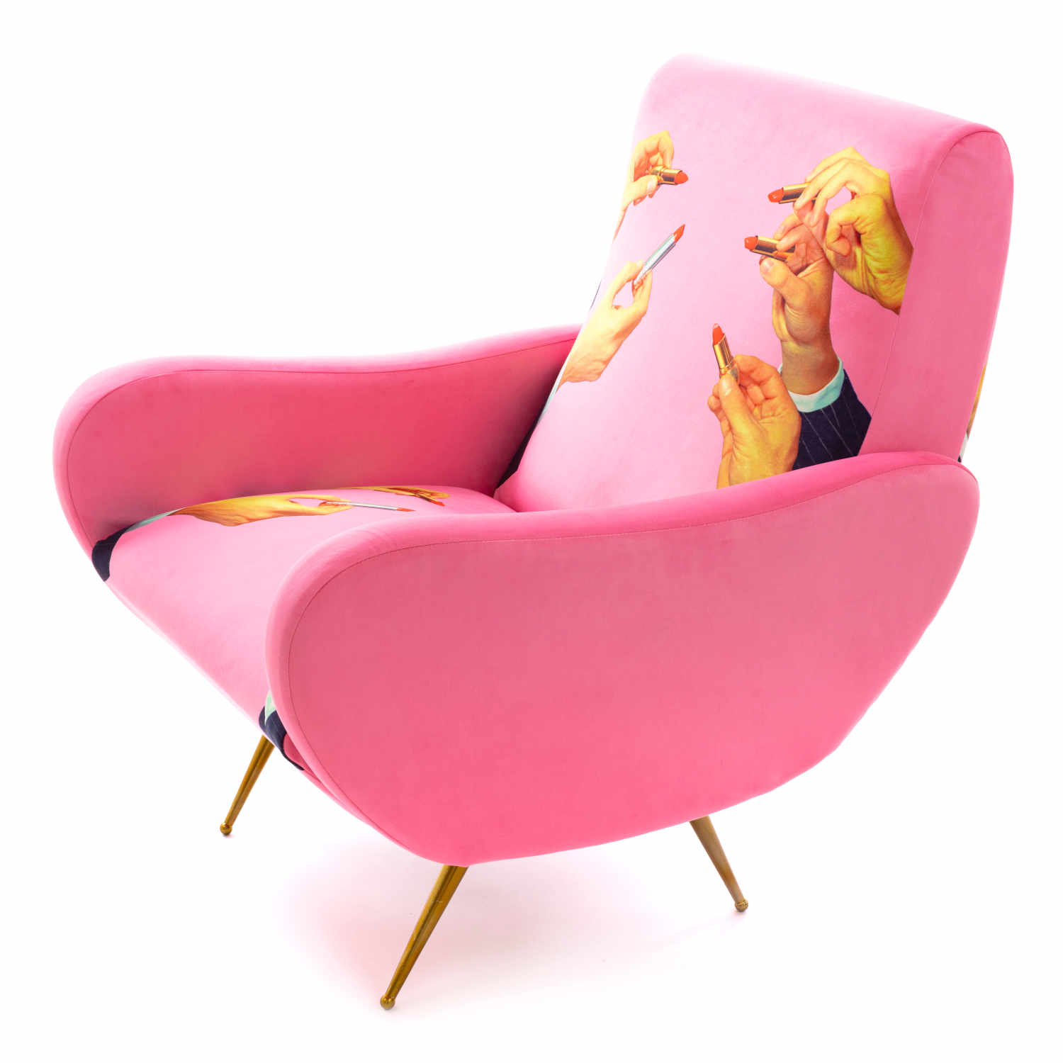 Armchair Toiletpaper Sessel , Motiv lipsticks pink von Seletti