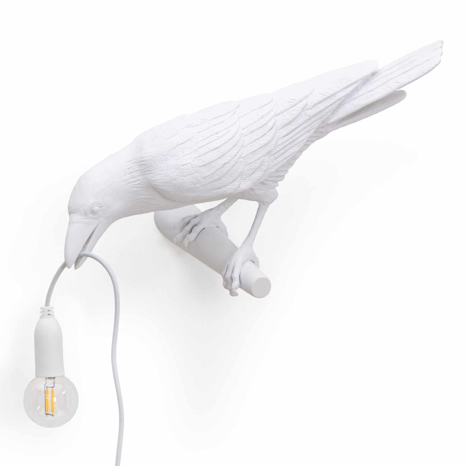 Bird Lamp Outdoor LED Leuchte , Farbe weiss, Ausführung nach links schauend von Seletti