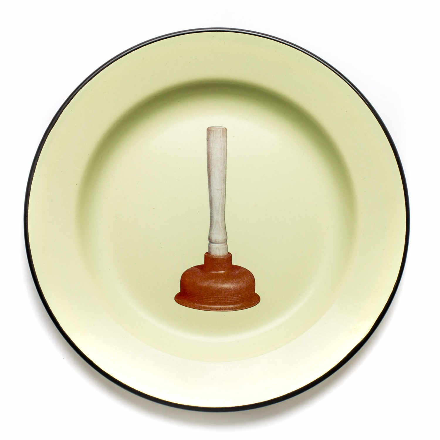 Enamel Plates Toiletpaper Speiseteller, Motiv plunger Enamel Plates Toiletpaper Speiseteller, Motiv plunger von Seletti