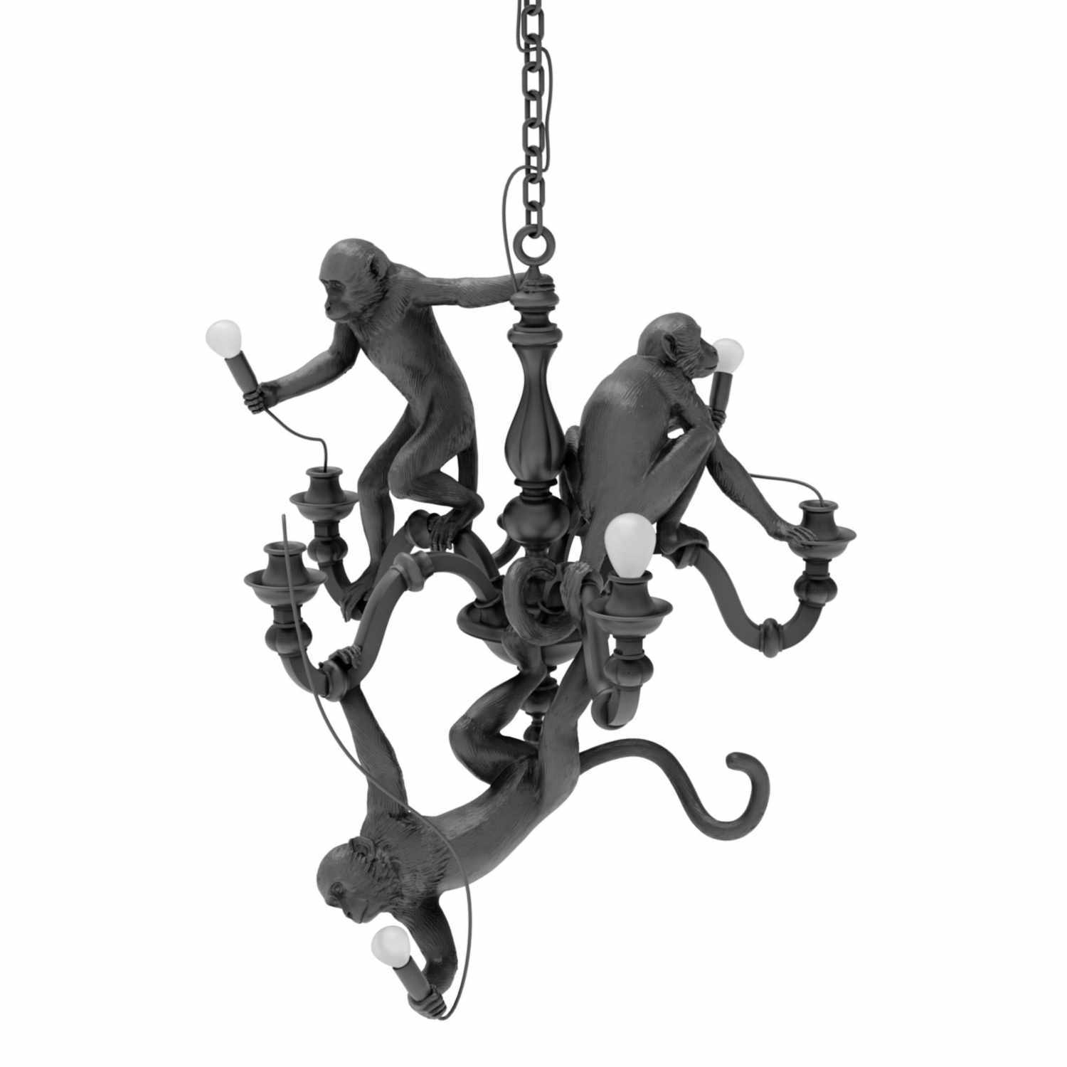 Monkey Chandelier Hängeleuchte , Farbe schwarz Monkey Chandelier Hängeleuchte , Farbe schwarz von Seletti