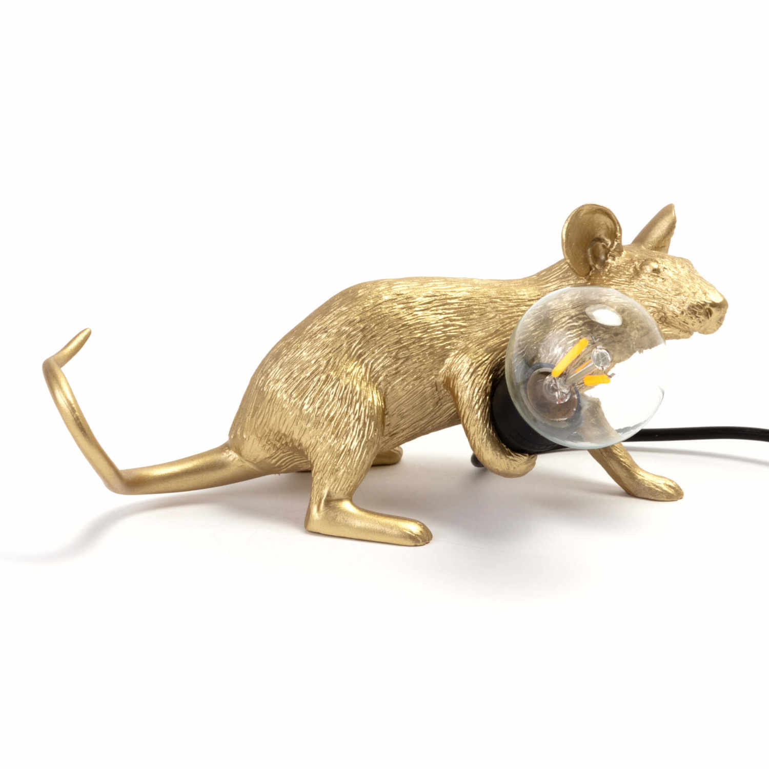 Mouse Lamp Gold USB LED Tischleuchte, Ausführung liegend von Seletti