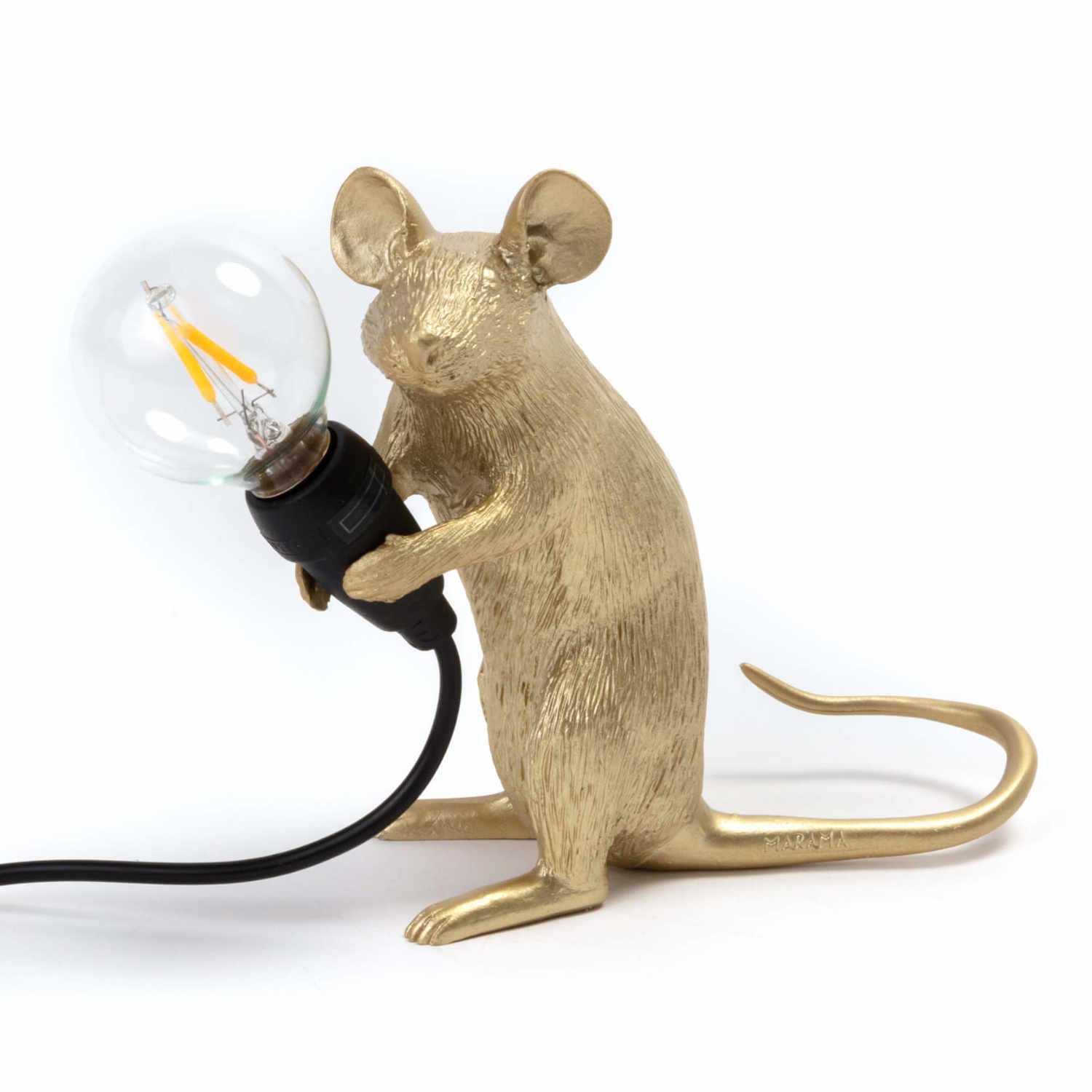 Mouse Lamp Gold USB LED Tischleuchte, Ausführung sitzend von Seletti