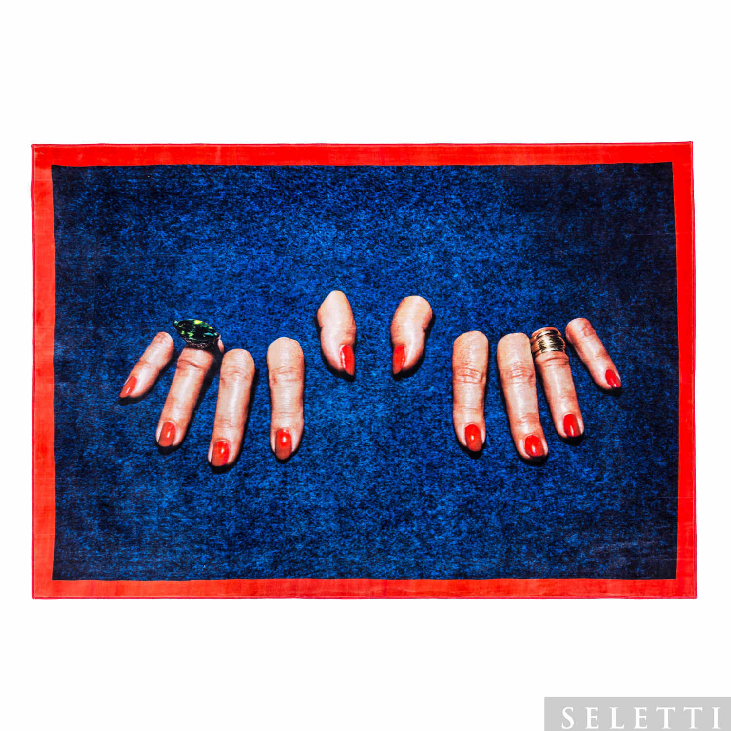 Rectangular Rug Teppich, Motiv finger Rectangular Rug Teppich, Motiv finger von Seletti