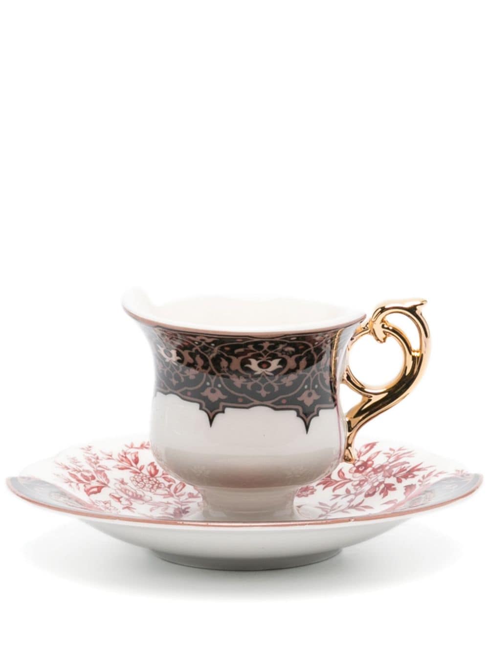 Seletti Hybrid Sagala floral-print coffee cup set - White von Seletti