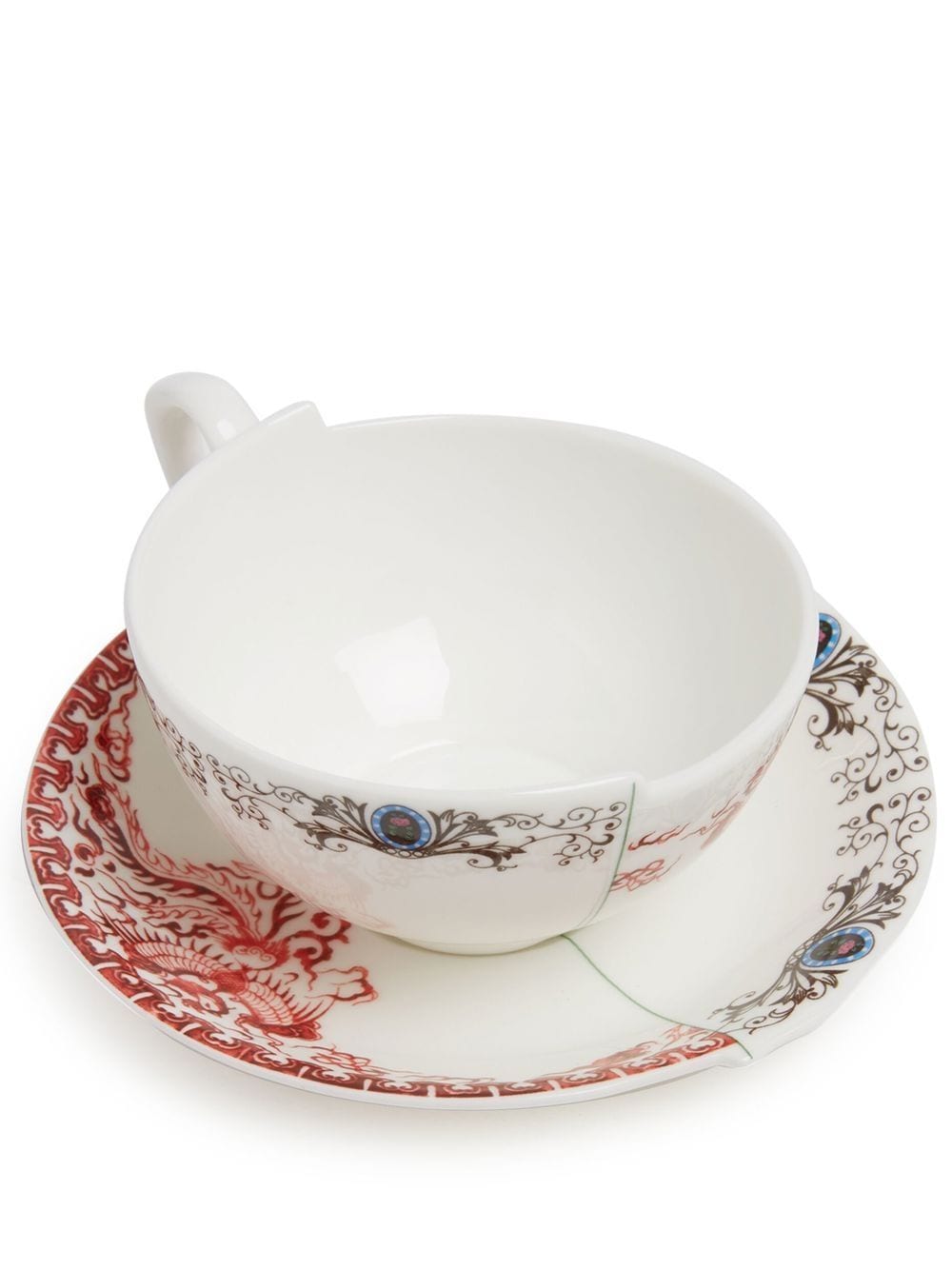 Seletti Hybrid Zora teacup with saucer - White von Seletti