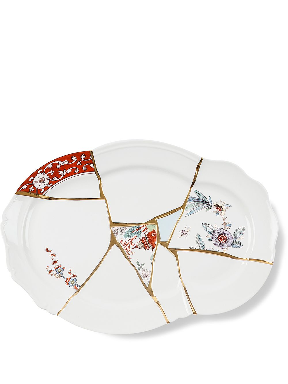 Seletti Kintsugi porcelain tray (29cm) - White von Seletti