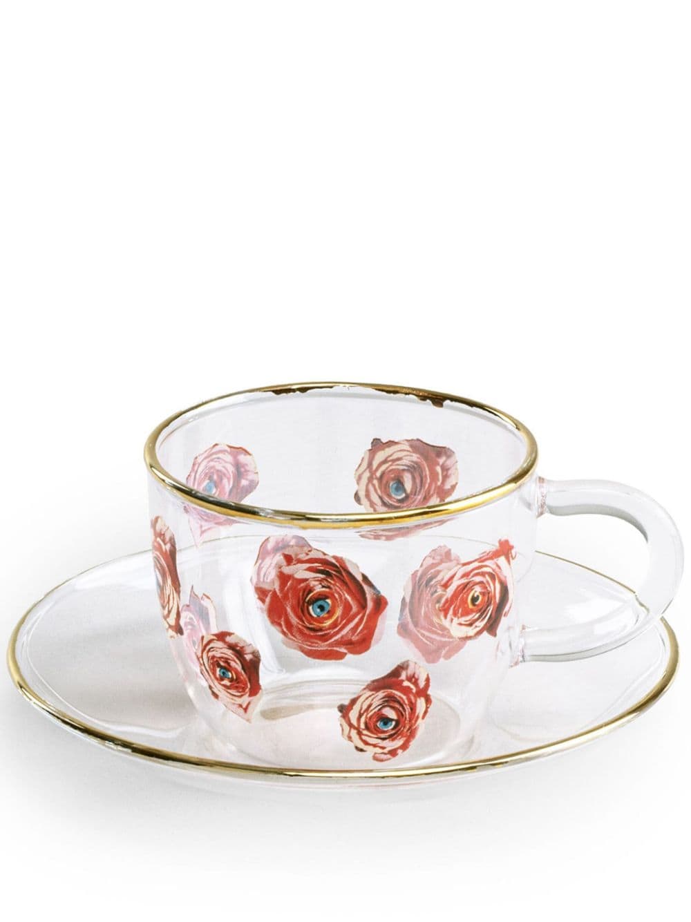 Seletti Roses-print coffee cups (set of two) - White von Seletti