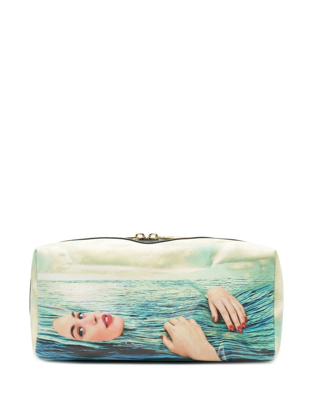 Seletti Sea Girl print wash bag - Blue von Seletti