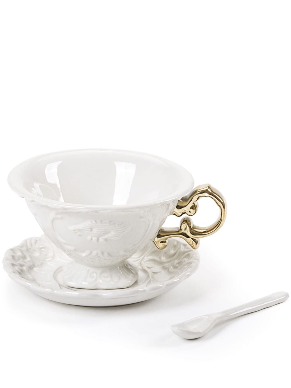 Seletti Wares embossed-baroque tea cups (set of two) - White von Seletti