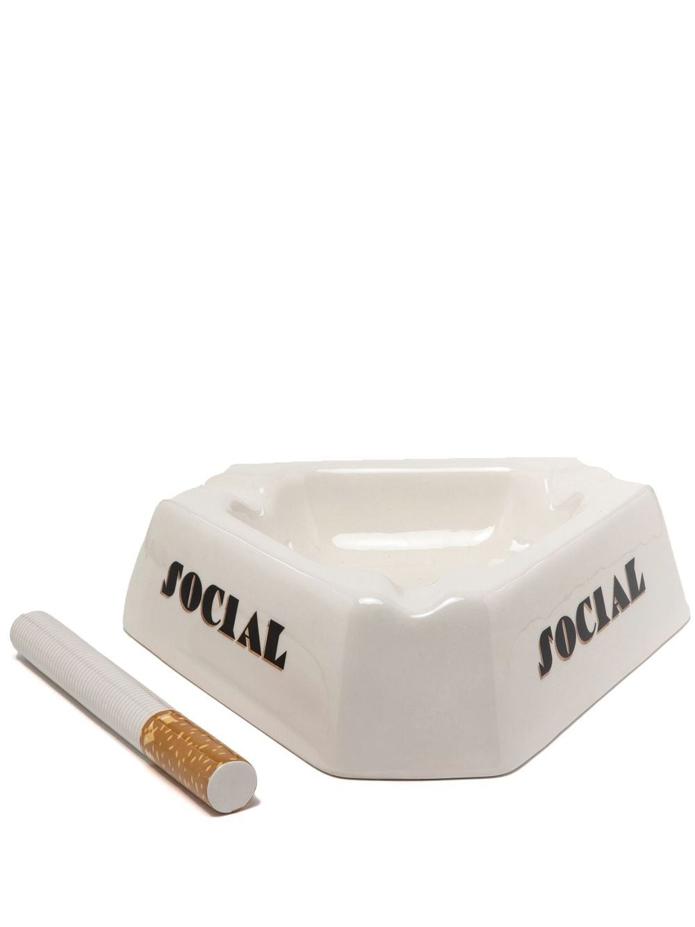 Seletti slogan-print porcelain ashtray - White von Seletti