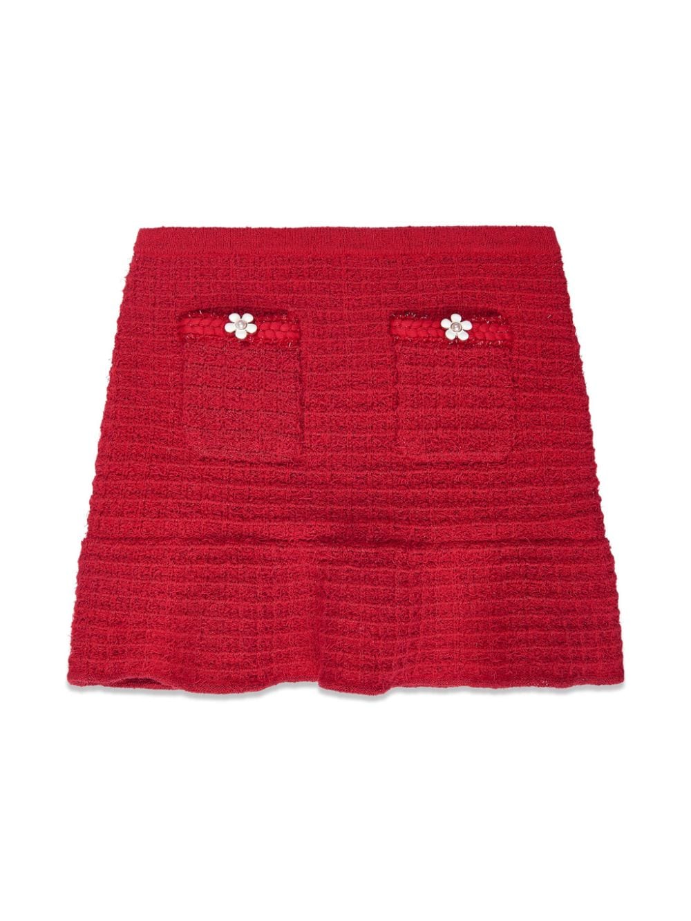 Self-Portrait Kids braid-detail waffle-knit skirt - Red von Self-Portrait Kids