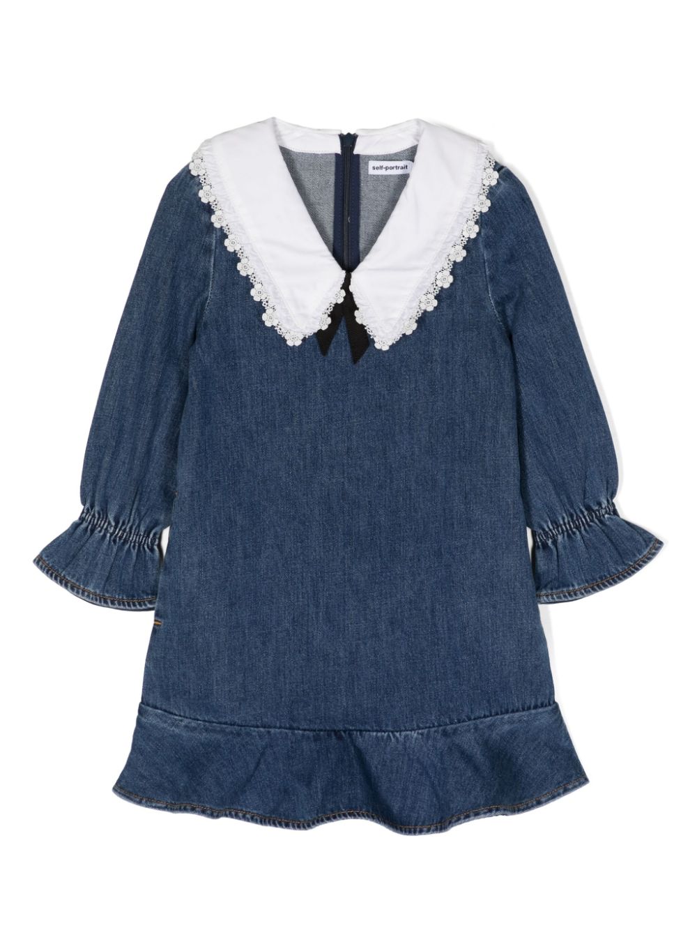 Self-Portrait Kids lace-collar denim dress - Blue von Self-Portrait Kids