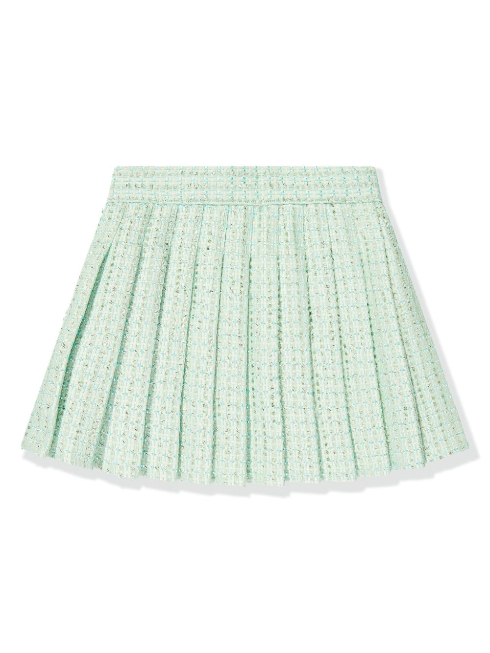 Self-Portrait Kids pleated bouclé skirt - Green von Self-Portrait Kids