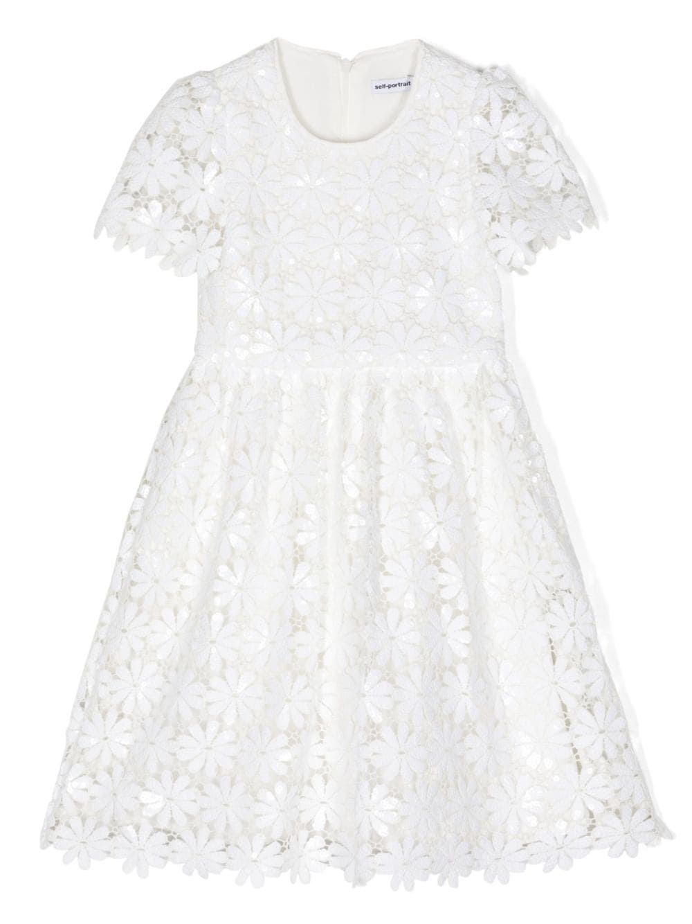 Self-Portrait Kids sequin-embellished guipure lace dress - White von Self-Portrait Kids