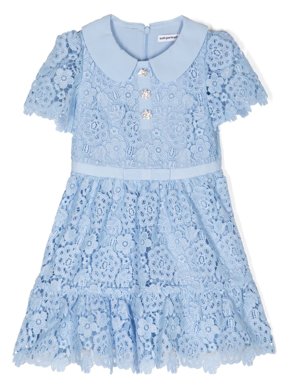 Self-Portrait Kids short-sleeve lace dress - Blue von Self-Portrait Kids