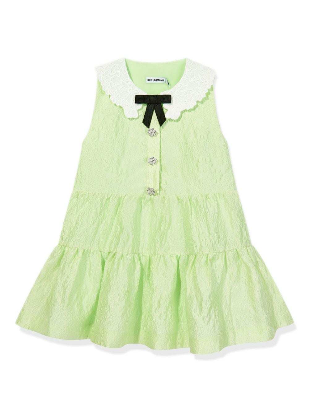 Self-Portrait Kids textured lace-collar dress - Green von Self-Portrait Kids