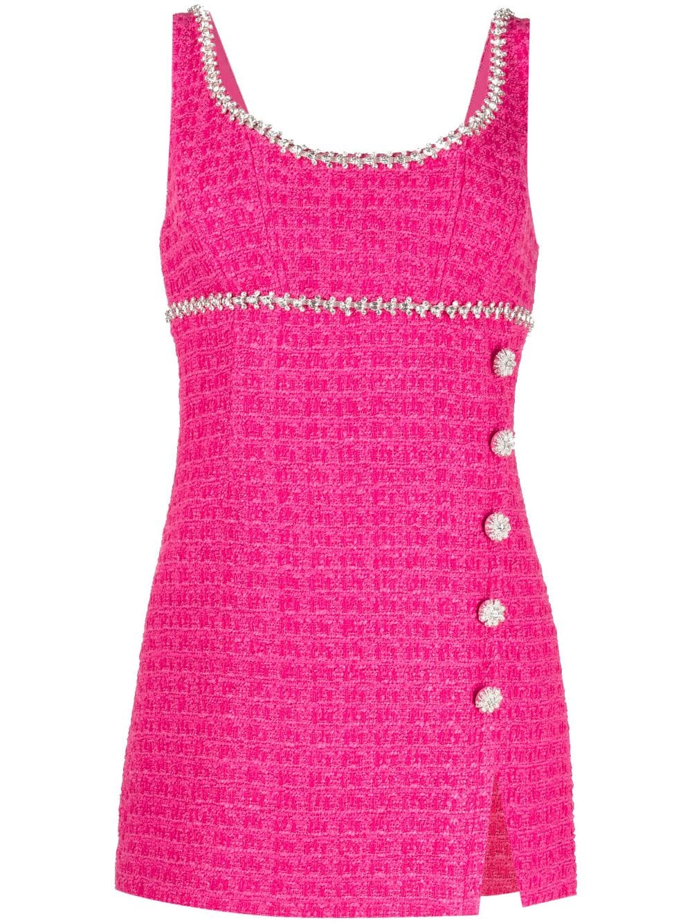 Self-Portrait crystal-embellished bouclé mini dress - Pink von Self-Portrait