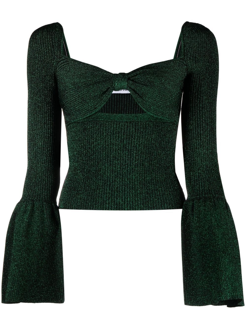 Self-Portrait cut-out knitted jumper - Green von Self-Portrait