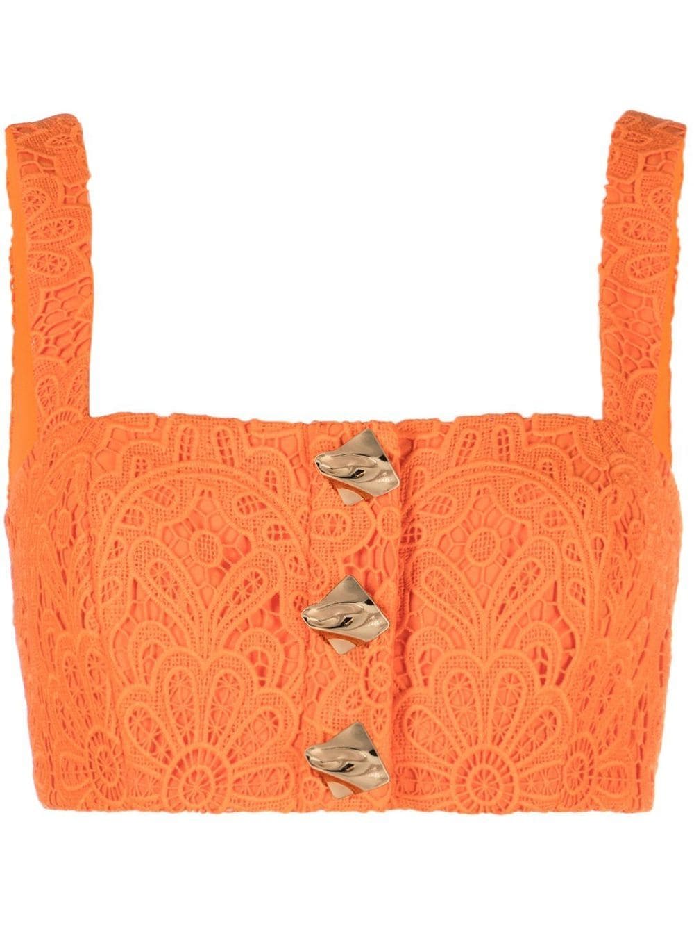 Self-Portrait lace crop top - Orange von Self-Portrait