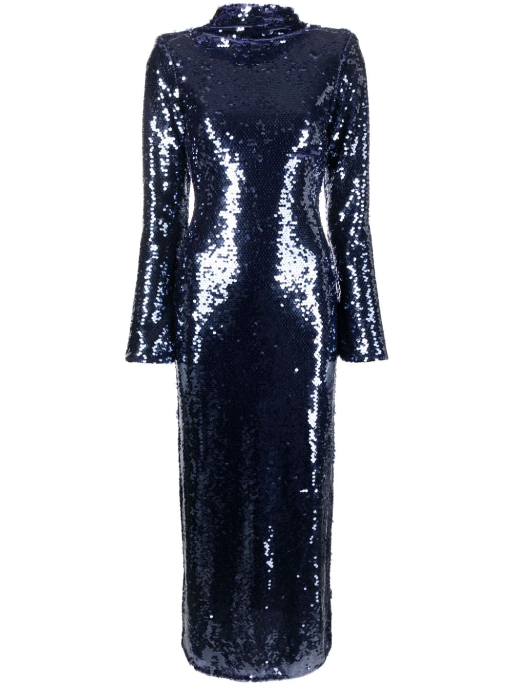 Self-Portrait long-sleeve sequin-embellished midi dress - Blue von Self-Portrait