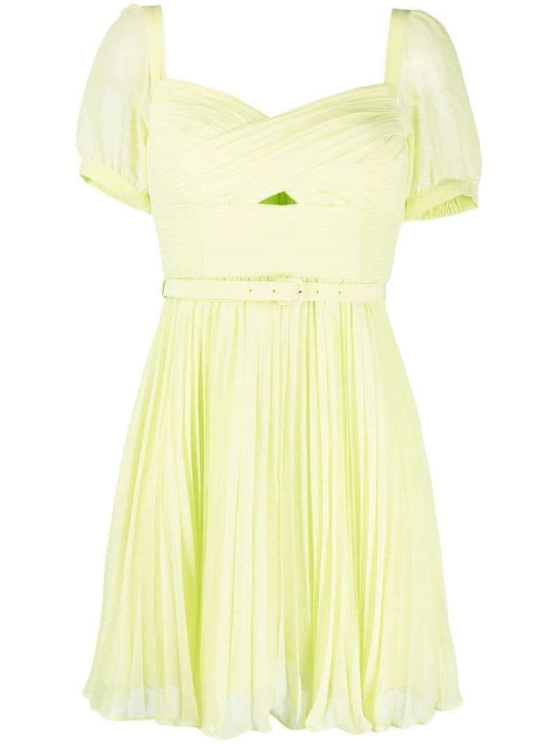 Self-Portrait pleated chiffon minidress - Green von Self-Portrait