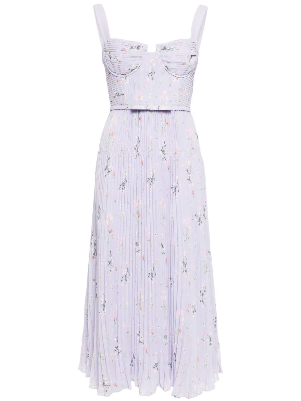 Self-Portrait floral-print chiffon midi dress - Purple von Self-Portrait