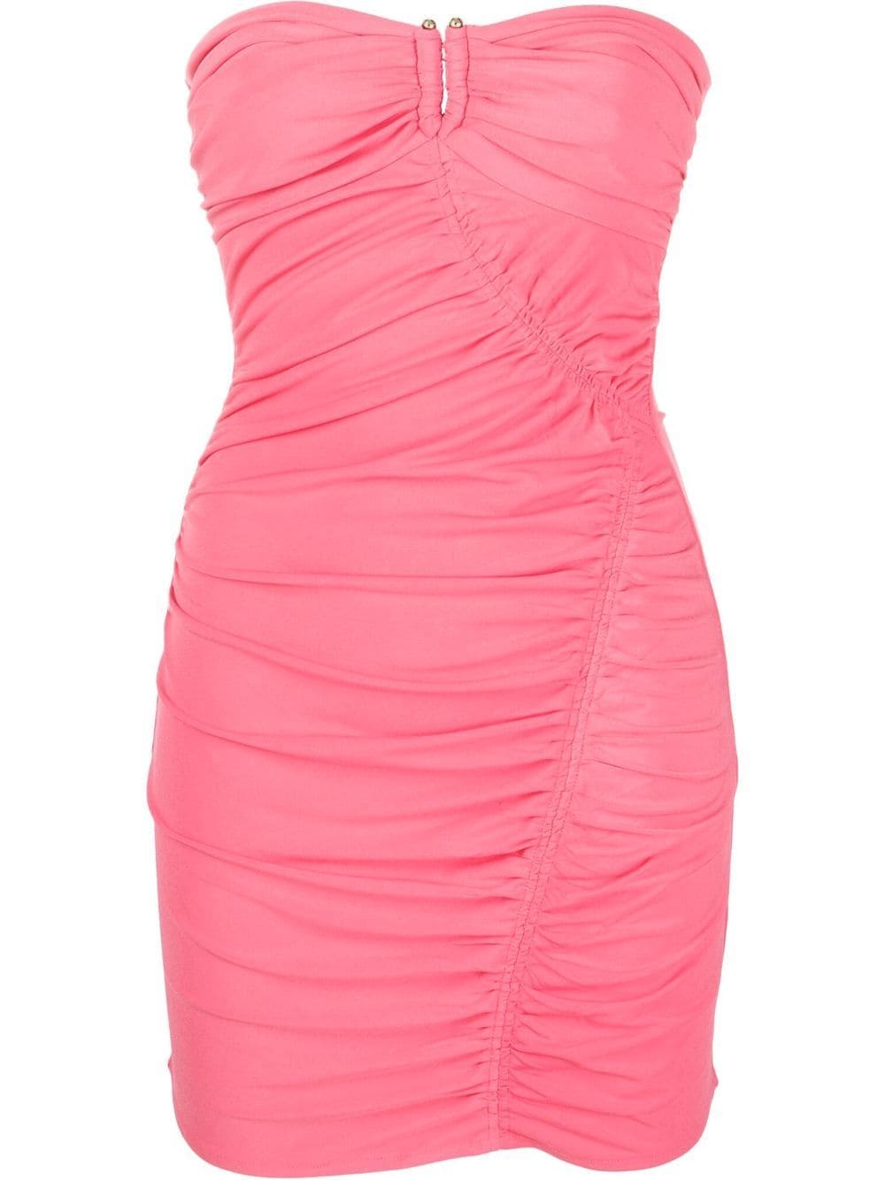 Self-Portrait ruched-detail strapless dress - Pink von Self-Portrait