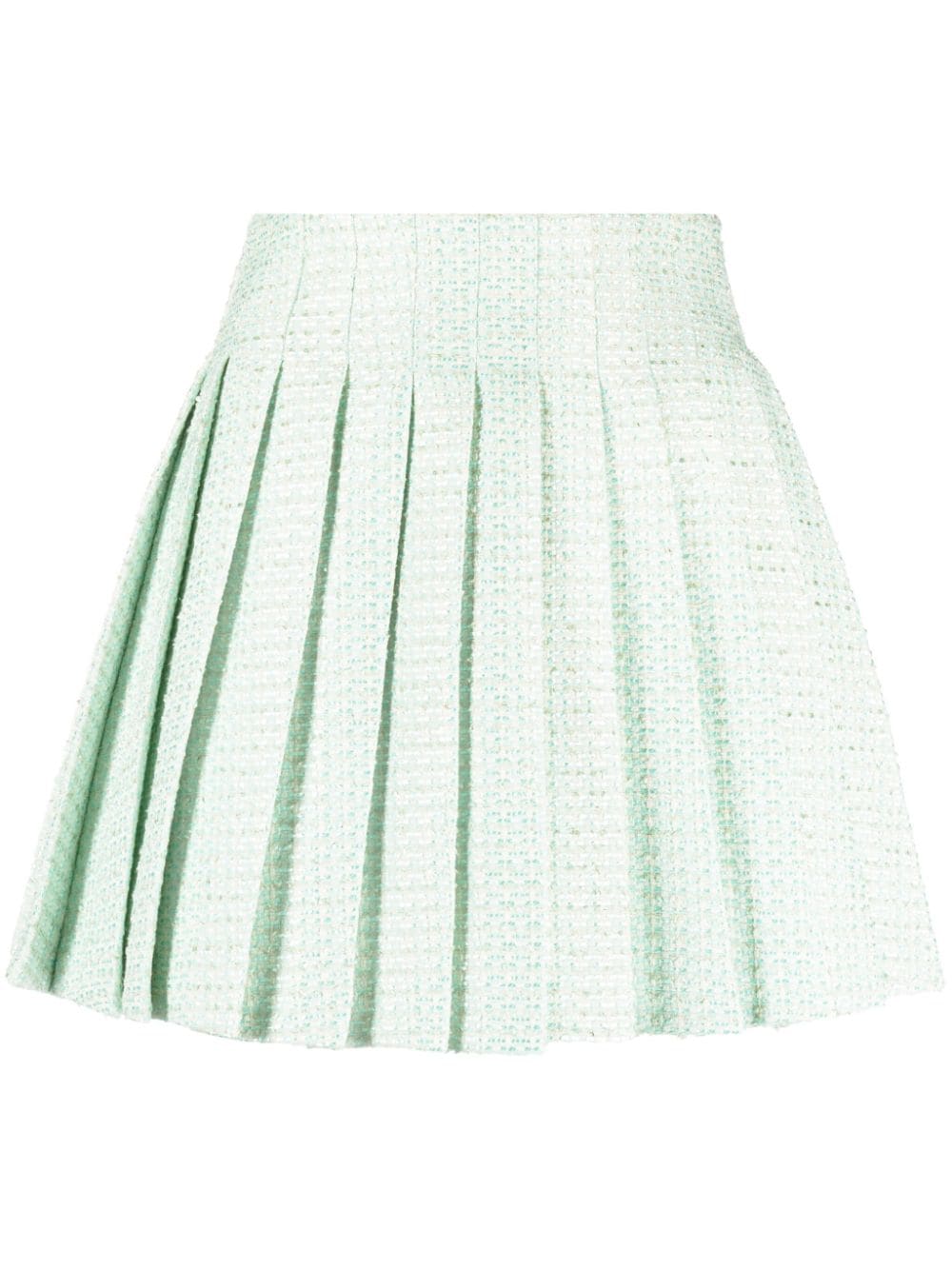 Self-Portrait tweed pleated mini skirt - Blue von Self-Portrait