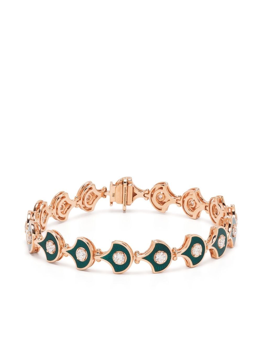 Selim Mouzannar 18kt rose gold Fish For Love diamond bracelet - Green von Selim Mouzannar
