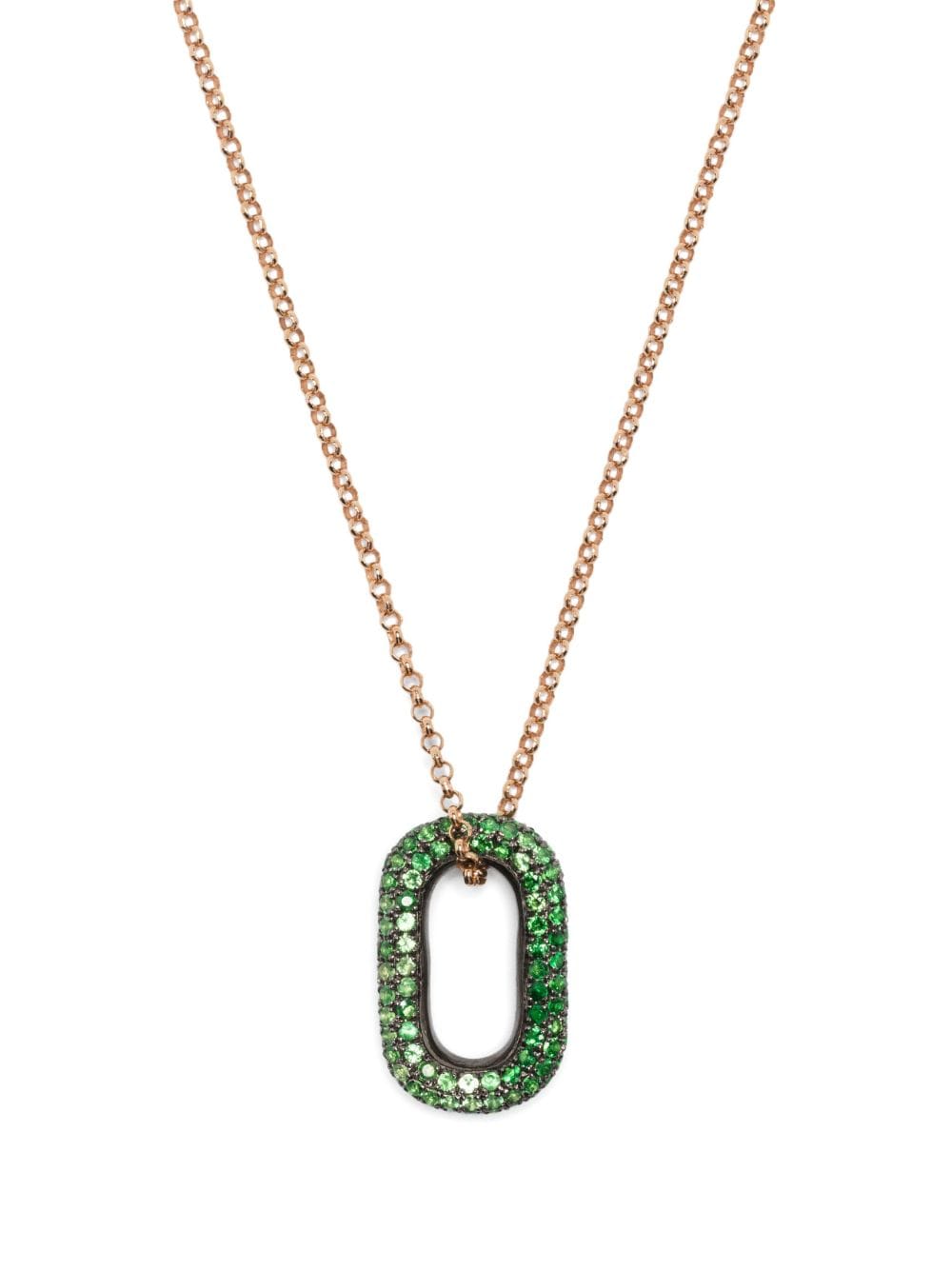 Selim Mouzannar 18kt rose gold Link Extension tsavorite necklace - Pink von Selim Mouzannar