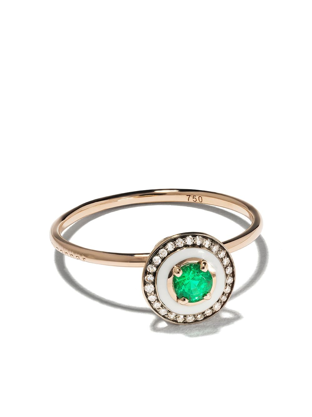 Selim Mouzannar 18kt rose gold diamond emerald Mina ring - Pink von Selim Mouzannar