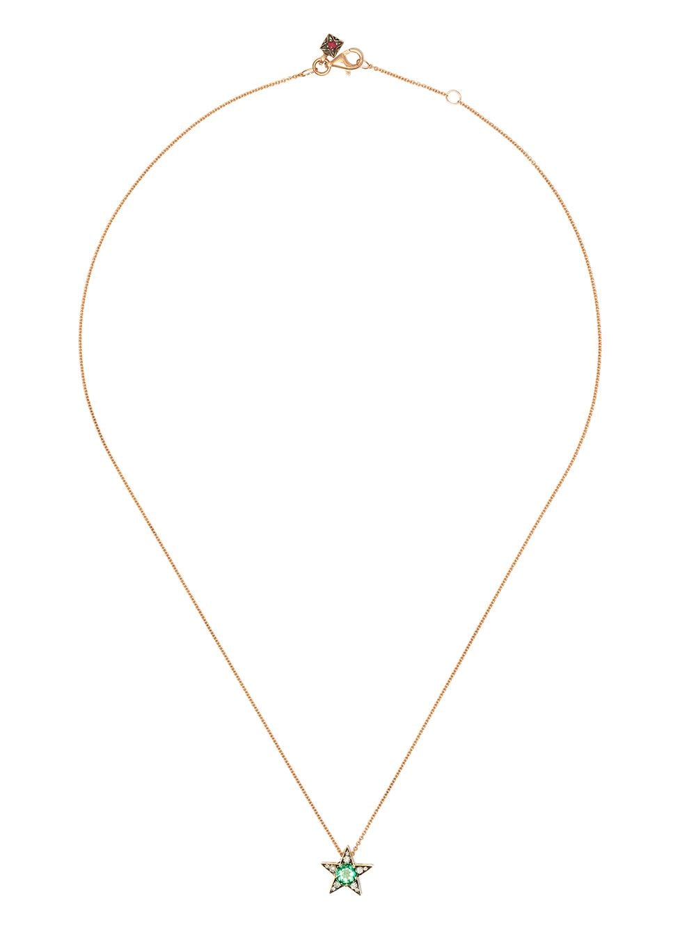 Selim Mouzannar 18kt rose gold emerald and diamond Star necklace - Pink von Selim Mouzannar