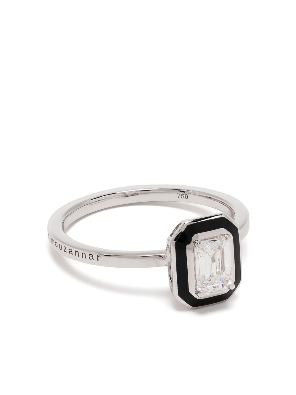 Selim Mouzannar 18kt white gold Mina diamond enamel ring - Silver von Selim Mouzannar